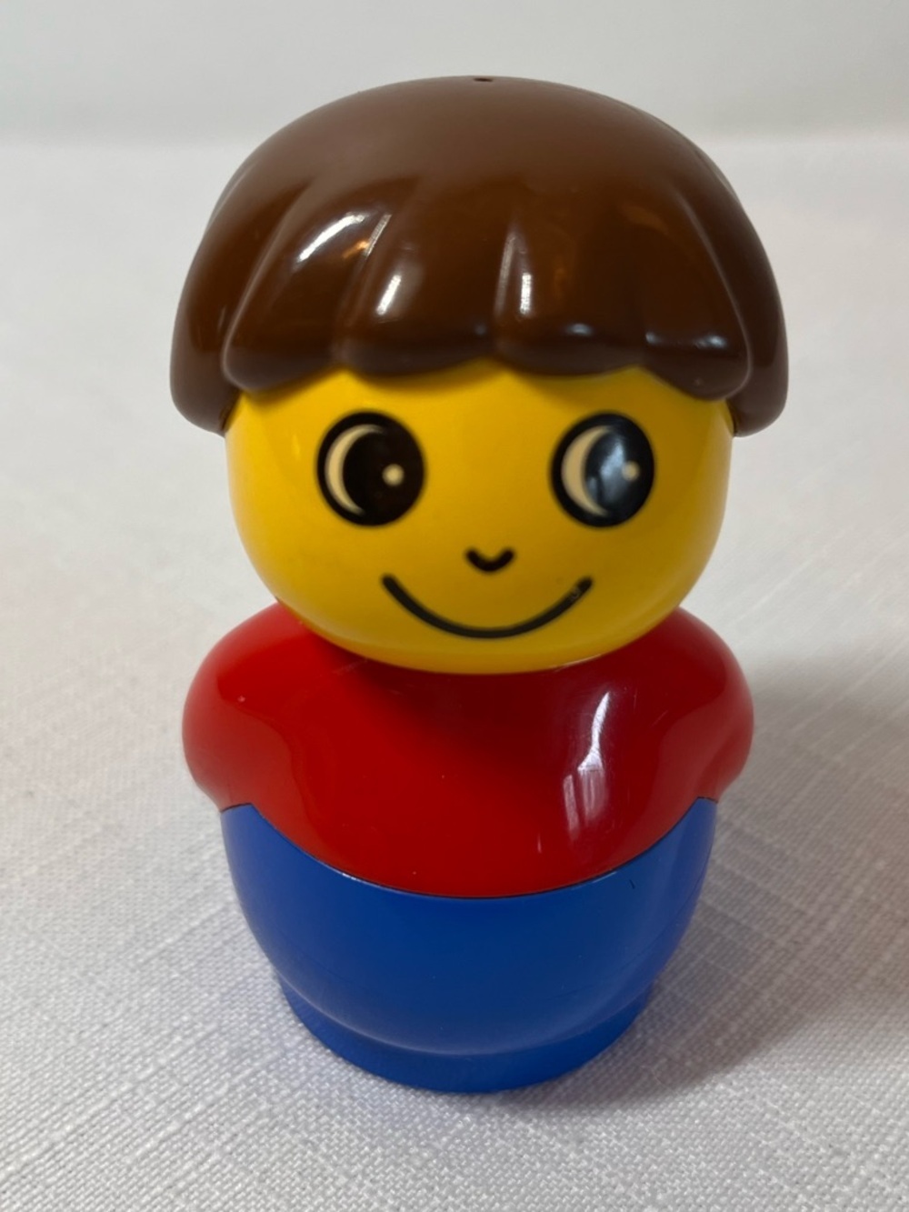 Lego Primo Vintage DUPLO Boy Figure Red Shirt Overalls Retired Vintage